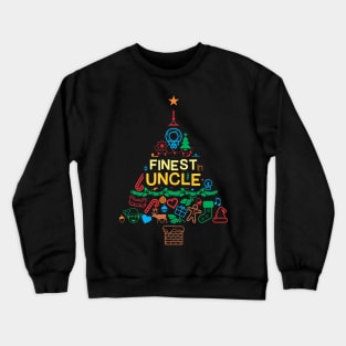 Finest Uncle Gift - Xmas Tree 2 - Christmas Crewneck Sweatshirt